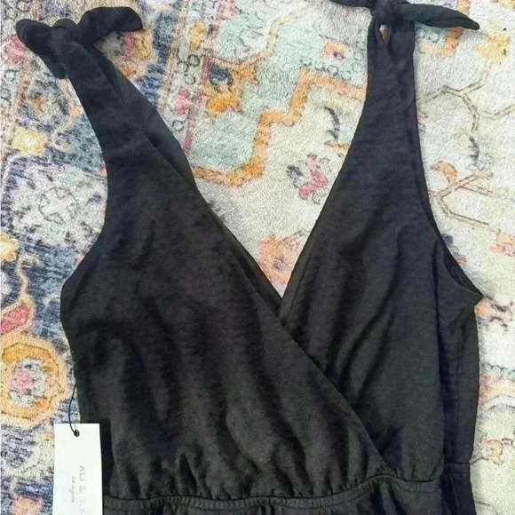 NWT Ali & Jay Fly Baby midi Sleeveless shoulder tie black dress Women’s sz XS - Picture 3 of 5